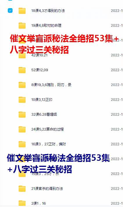 催文举盲派八字四期课程53课录音+图片-真传国学