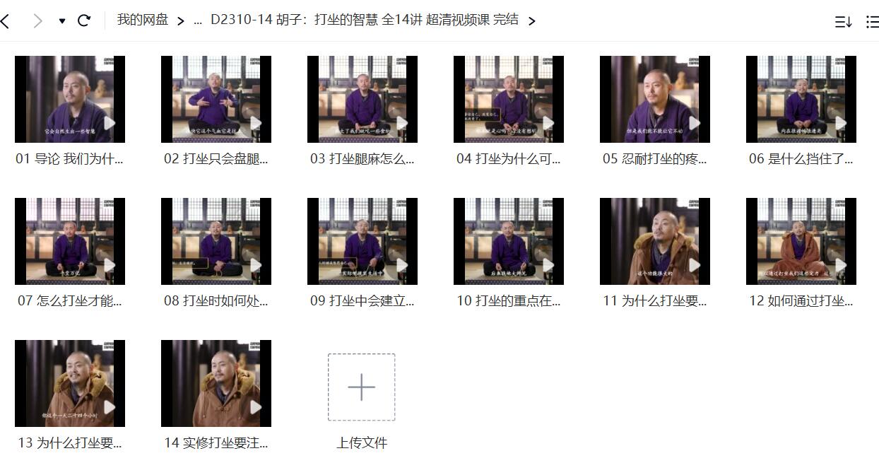 胡子:打坐的智慧 全14讲 超清视频课 完结-真传国学