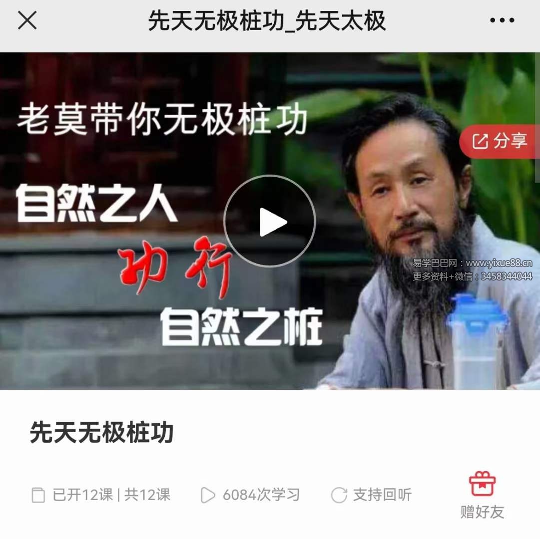 老莫带你无极桩功 先天无极桩功12集-真传国学