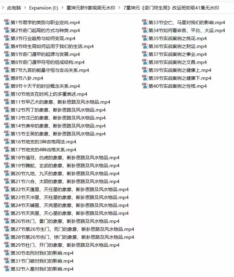 童坤元《奇门终生局》改运班初级视频41集,15个小时 百度网盘下载-真传国学