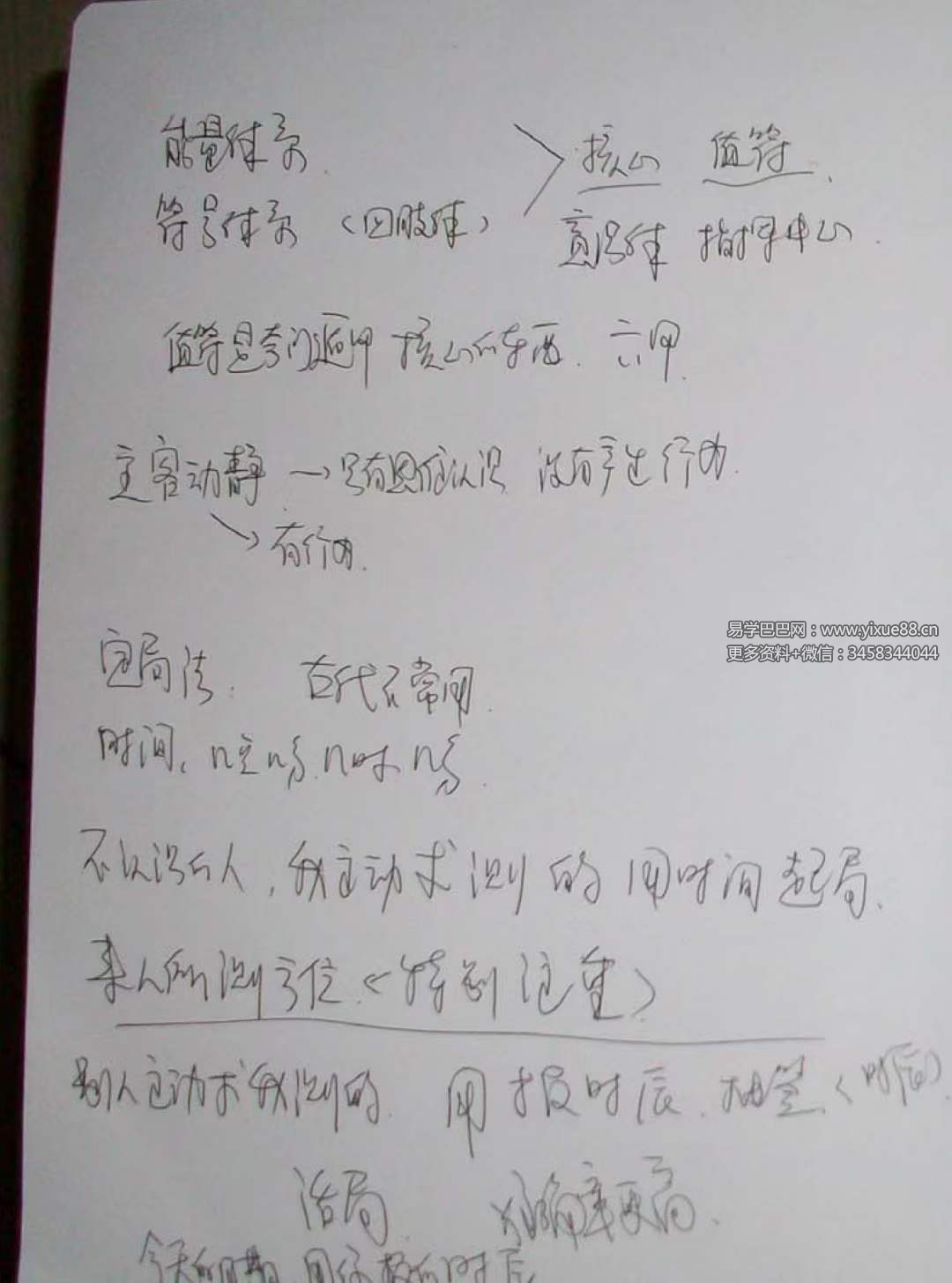 么学声奇门手写笔记45页-真传国学