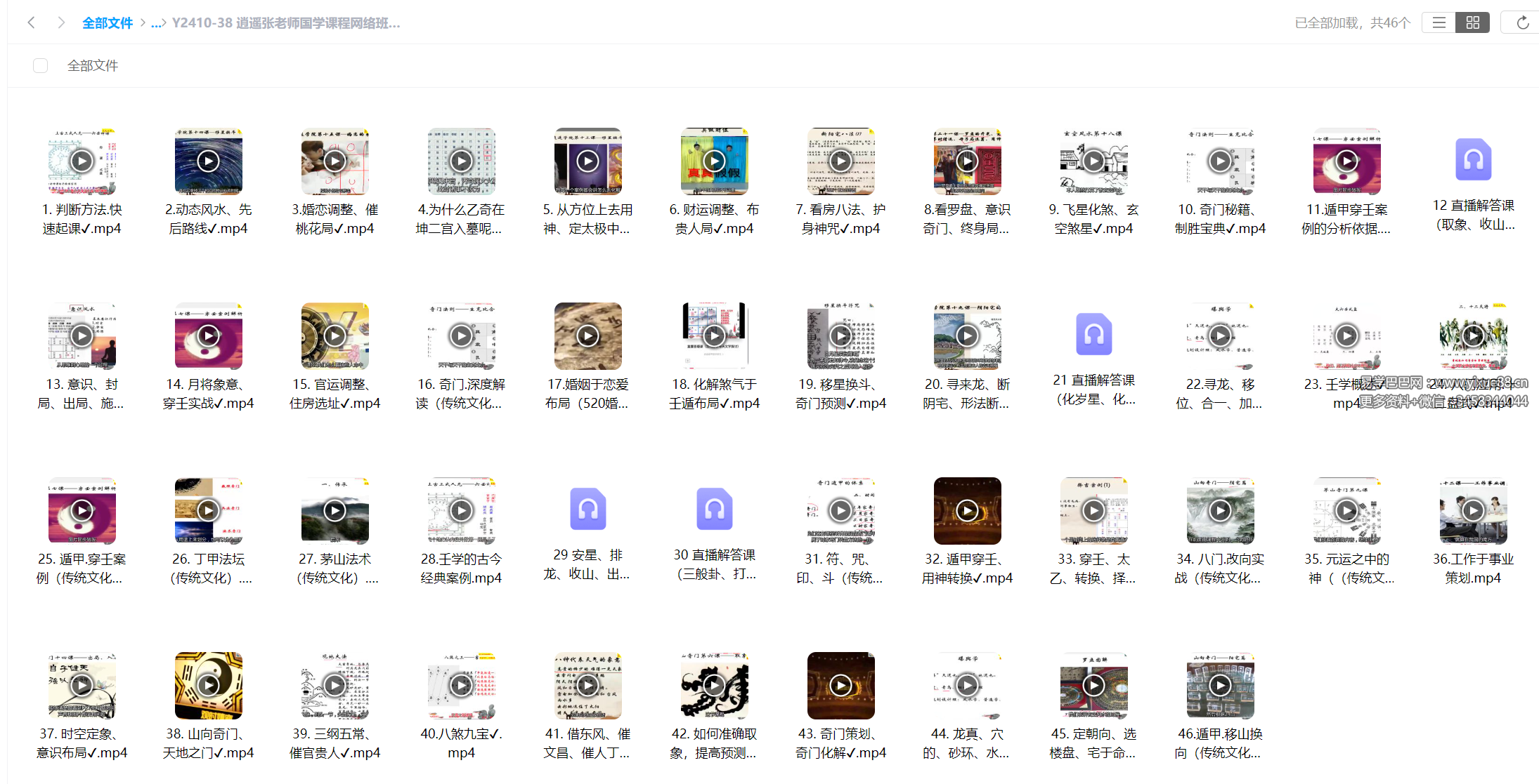逍遥张老师国学课程网络班教学视频46集-真传国学