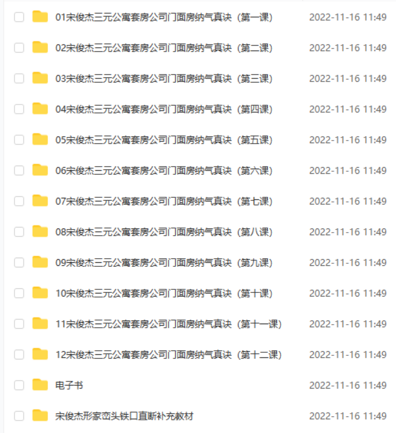 宋俊杰三元公寓套房公司门面房纳气真诀（精进班）课程录像21集视频 百度网盘下载-真传国学