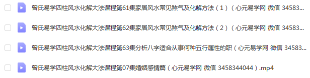 图片[4]-曾老师四柱风水化解大法课程高清录像视频64集15个小时 夸克网盘下载-真传国学