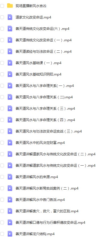 善天道杨公三合峦头星斗风水直断视频共69集-真传国学
