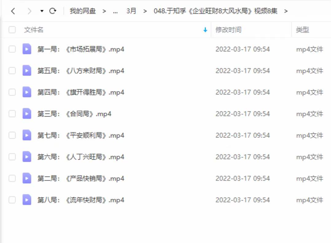 于知孚《企业旺财8大风水局》视频8集-真传国学