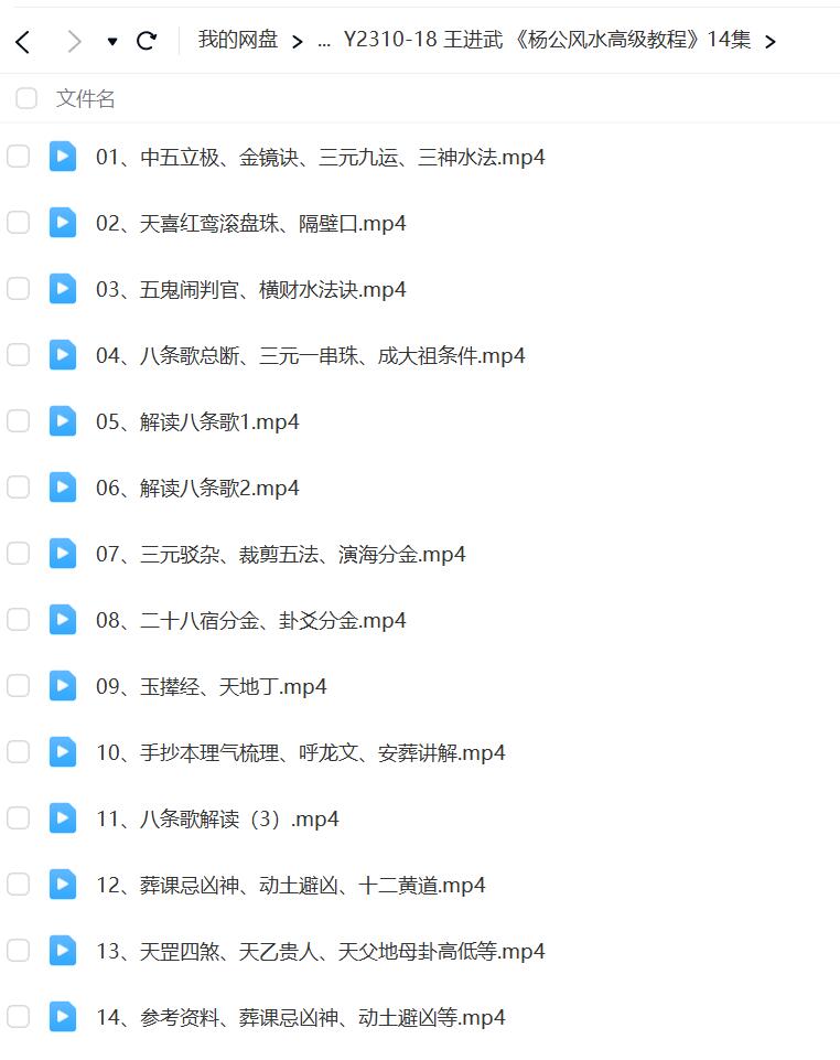 王进武《杨公风水高级教程》14集-真传国学