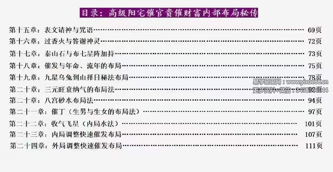 图片[2]-庄易 高级阳宅内局布局《阳宅风水催官催贵催财布局秘法》31集视频+彩色教材-真传国学