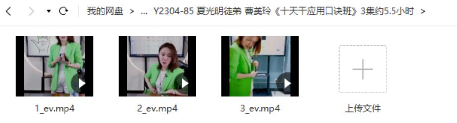 曹美玲《十天干应用口诀班》3集约5.5小时-真传国学