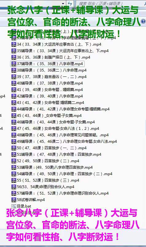 张念八字系统课（正课+辅导课）58集-真传国学