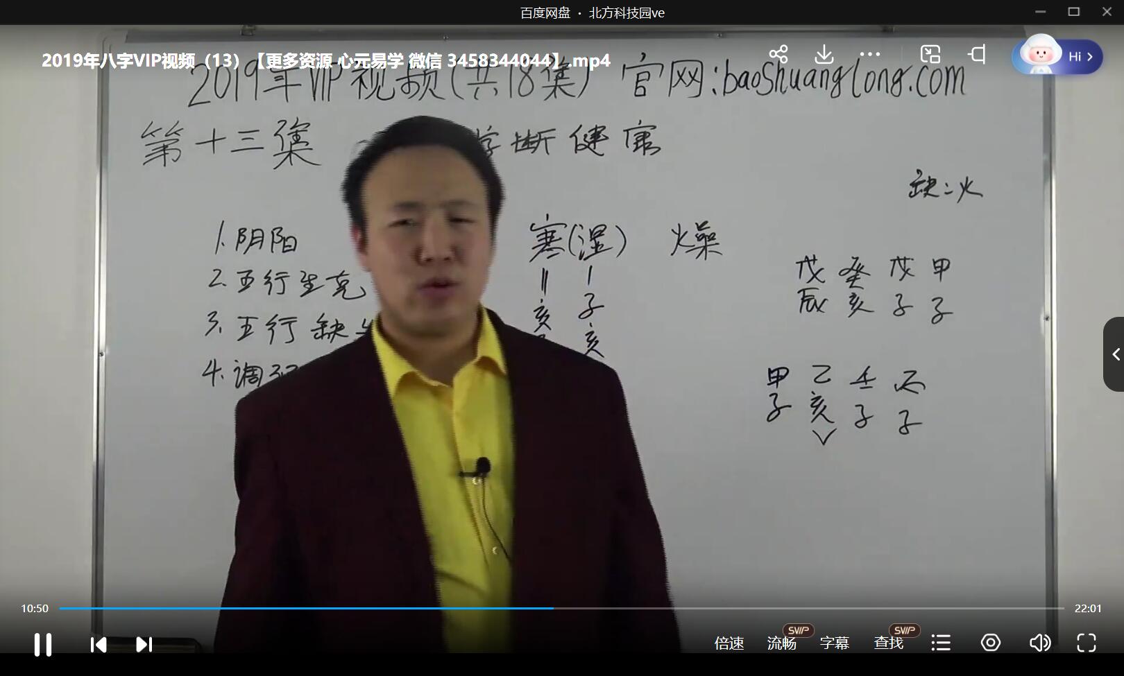 包双龙2019年八字VIP视频课18集11小时，传统八字，声音清晰。-真传国学