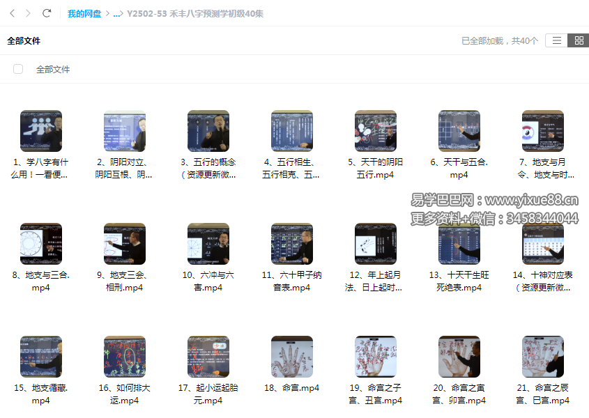 禾丰八字预测学初级40集-真传国学
