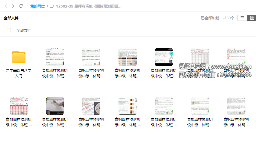 军师府青枫《四柱预测初级中级一体班》29集视频-真传国学