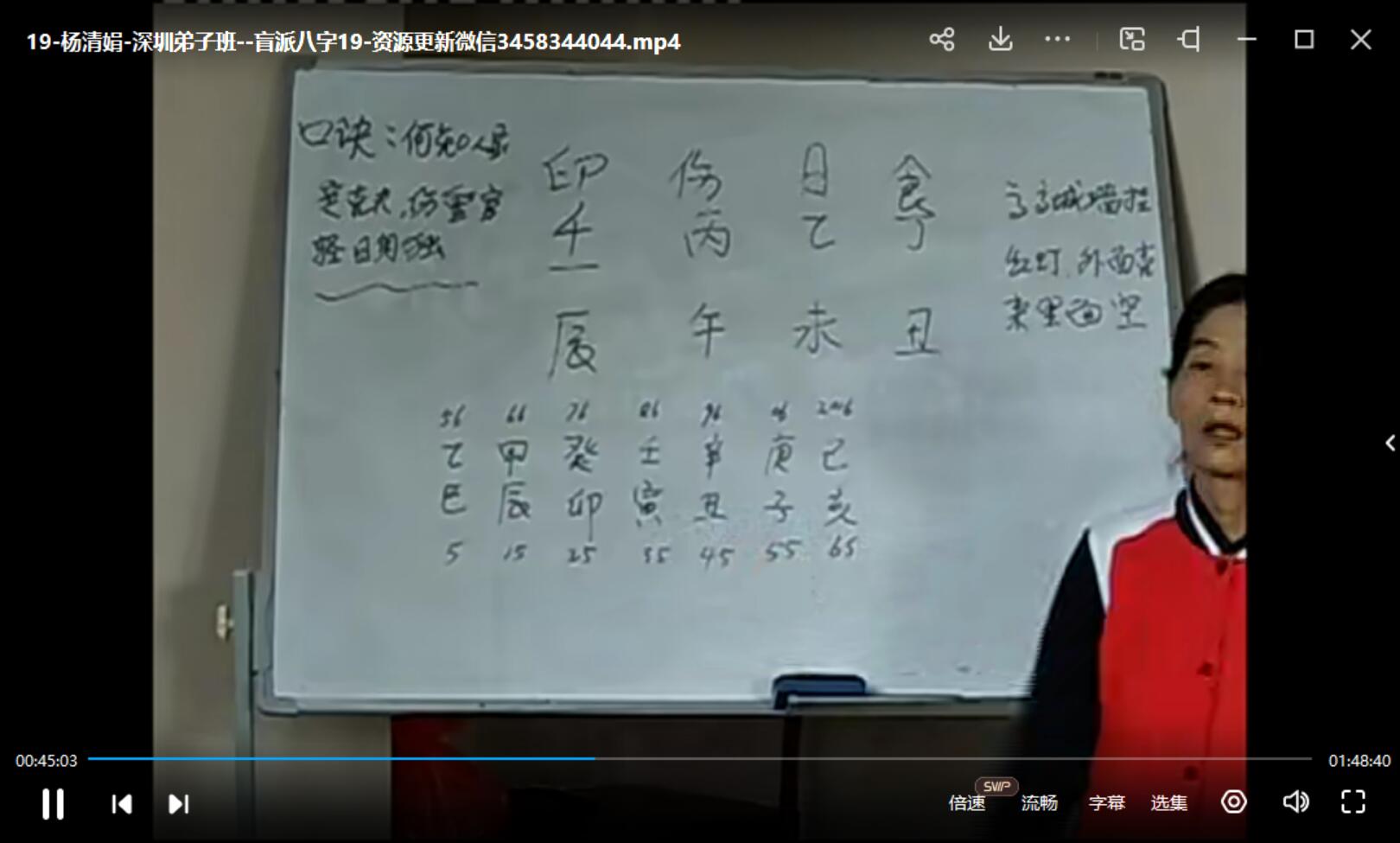 图片[3]-杨清娟 盲派命理深圳弟子班视频25集-真传国学