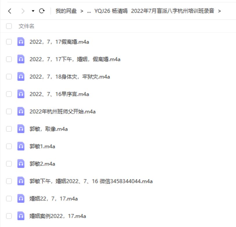 杨清娟 2022年7月盲派八字杭州培训班录音-真传国学