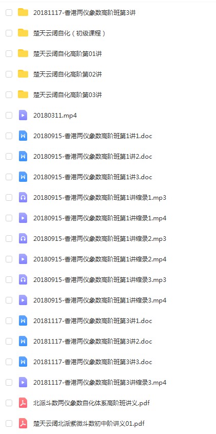 北派泰斗楚天云阔紫微斗数自化高级班课程视频+录音+资料-真传国学