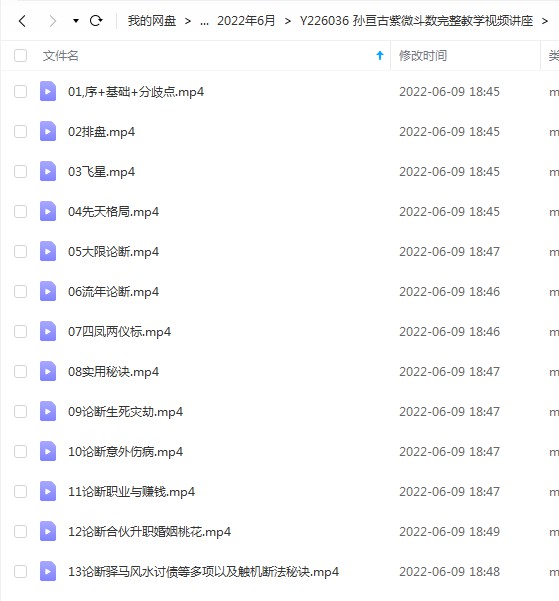 孙亘古紫微斗数完整教学视频讲座13集 百度云下载！-真传国学