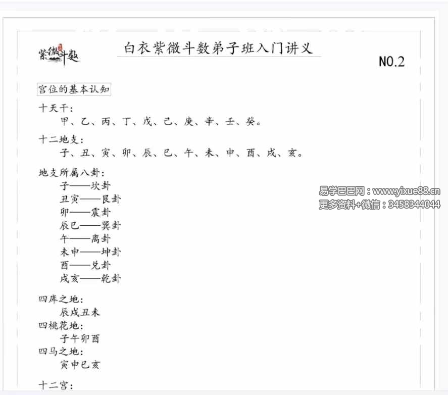 图片[4]-白衣2024紫薇斗数速成弟子班讲义pdf+自化课堂笔记-真传国学