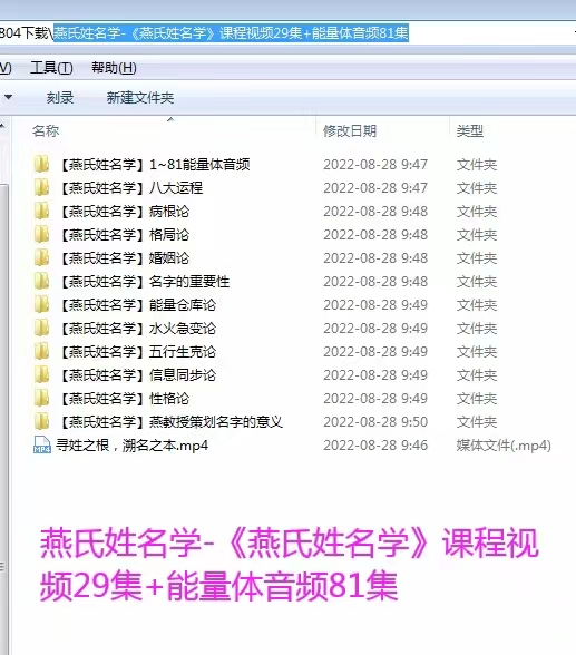 非遗文化燕氏姓名学12课视频+录音 百度网盘下载！-真传国学
