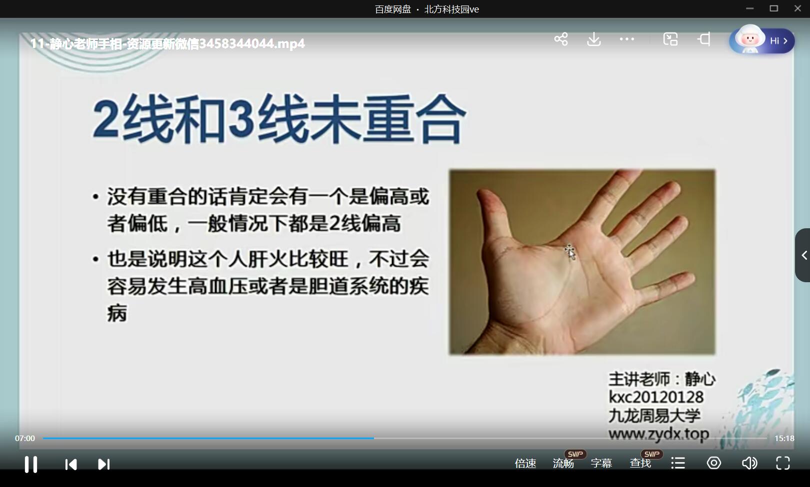 九龙道长推荐-静心老师-手相课程 百度网盘下载-真传国学