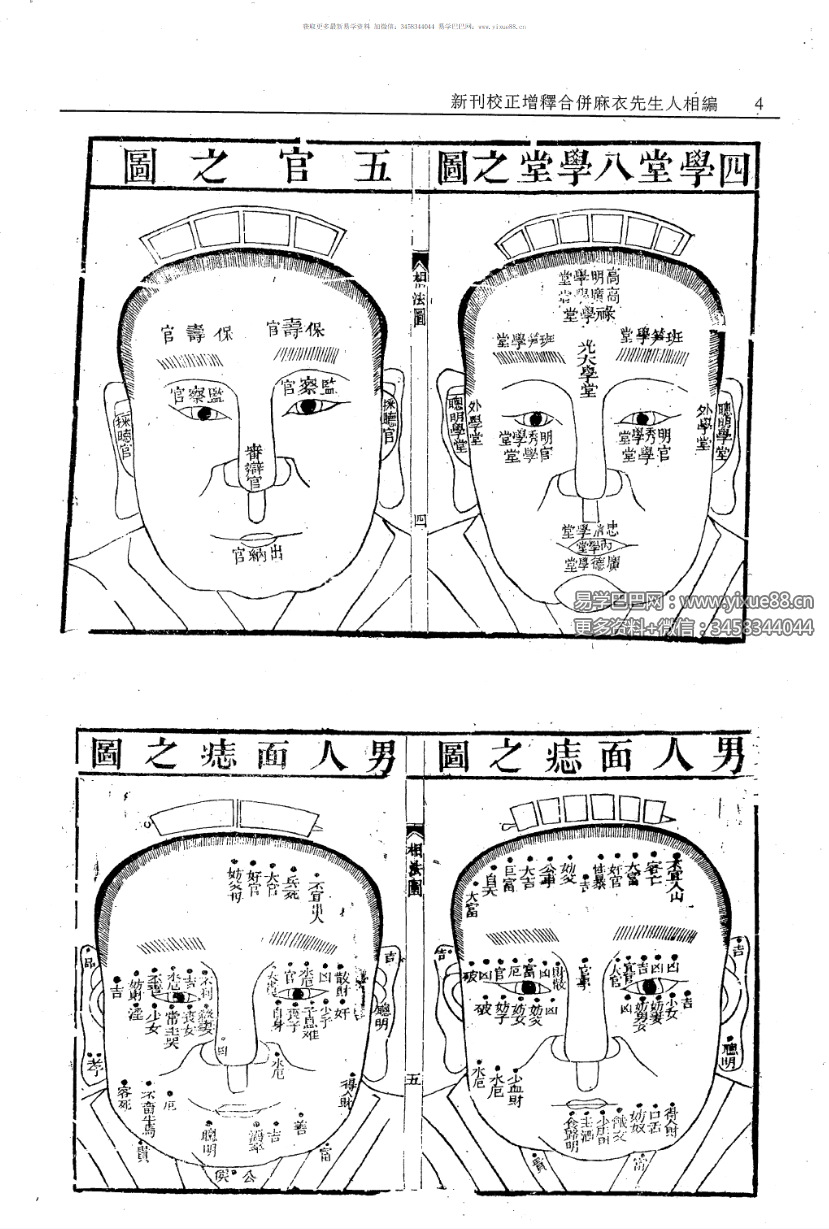 图片[4]-新刊校正增释合并麻衣先生人相编+神相水镜集+太极数-真传国学