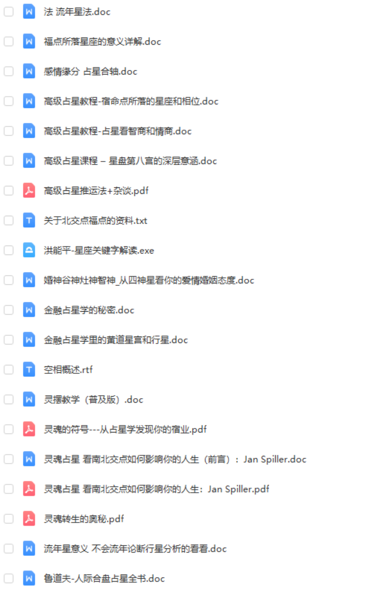 图片[2]-200本占星学习教程 占星入门课程爱情合盘星座案例预测教程 移动网盘下载-真传国学