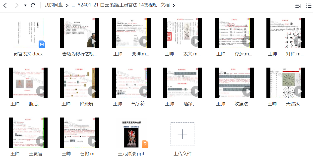 白云 豁落王灵官法 14集视频+文档-真传国学