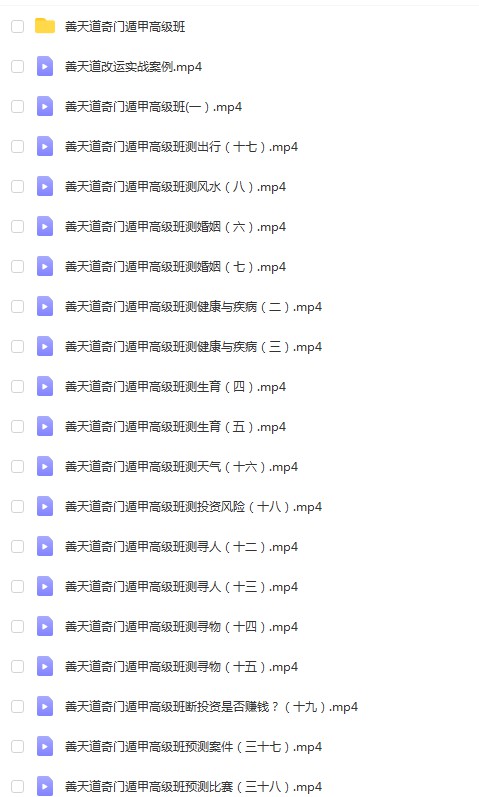 图片[2]-善天道奇门遁甲高级班培训课程41集 42个 高清视频+资料讲义 百度网盘-真传国学