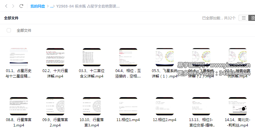 侯水瓶 占星学全套绝密课程32集-真传国学