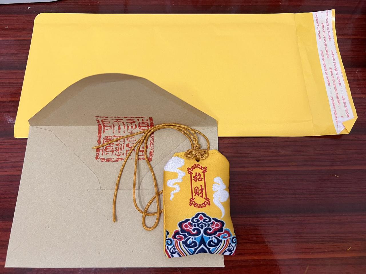 图片[2]-小符箓 均用朱砂绘制于黄布上，装锦囊锦囊内装拜斗用的斗米，元宝，三宝香，外面装信封，装防水泡沫快递包裹，交付拉满-真传国学