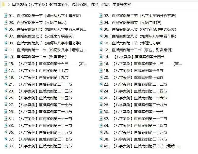 图片[2]-周刚 40节课案例 包含婚姻 财富 健康 学业-真传国学
